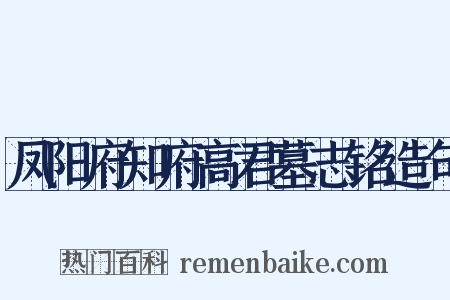 凤阳府知府高君墓志铭造句是什么意思的图片